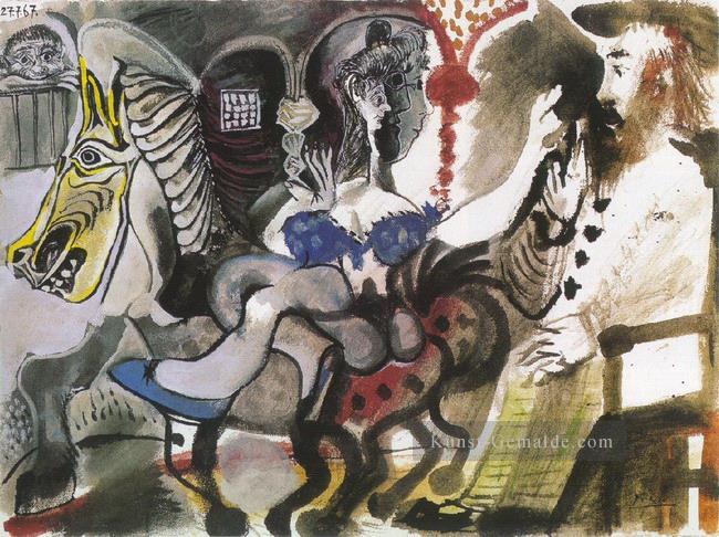 Cavaliers du cirque 1967 kubismus Ölgemälde